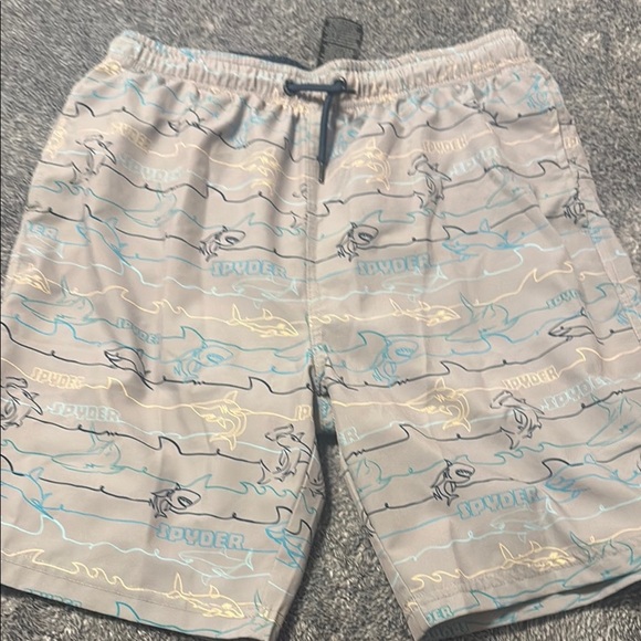 Spyder Gray Shark Pattern Swim Shorts - Picture 1 of 3